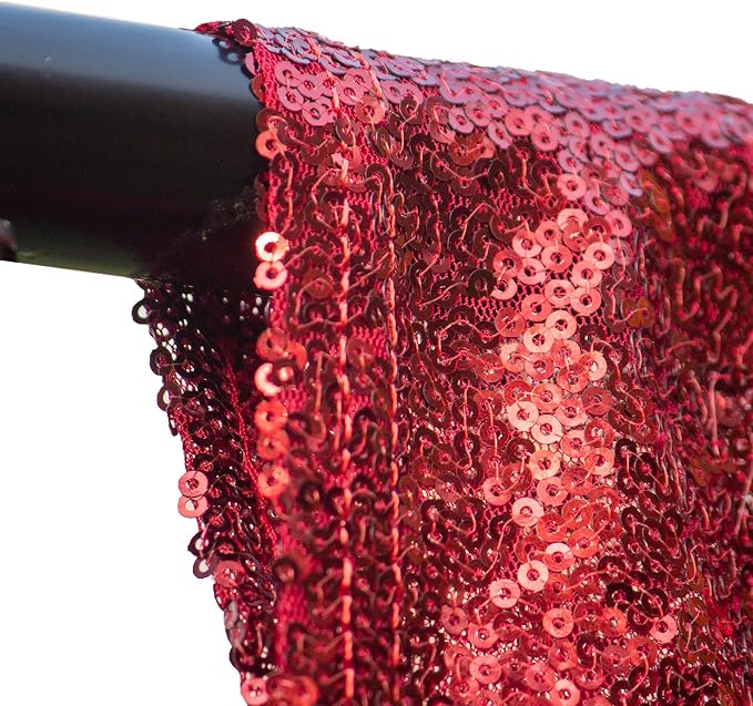 JYFLZQ Burgundy Sequin Backdrop Curtains 2ft x 8ft 4 Panel Glitter Photo Booth - Image 4