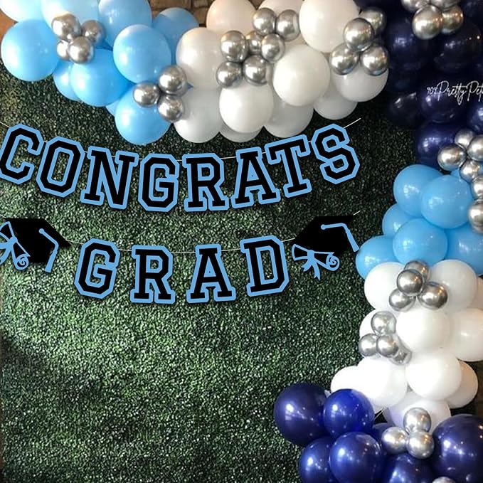 Congrats Grad Banner Graduation Party Banner Decoration Hanging Garland High - Image 5