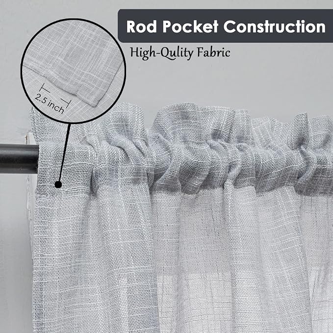 Beda Home Tassel Linen Textured Swag Curtain Valance - Image 2