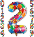 Rainbow Number 2 Balloon 40 Inch, Colorful Mylar Helium Balloons by Unknown