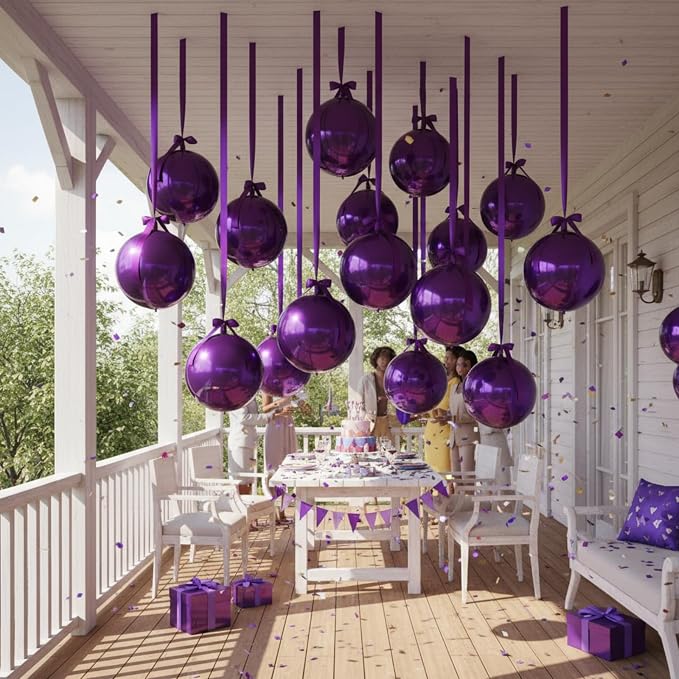 Jenaai 30 Set Round Foil Balloons Bulk 22 Inch 4d Metallic Giant Balloons Set - Image 6
