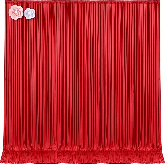 10x12 Red Backdrop Curtains for Wedding Party Wrinkle Free Backdrops Curtain by Tao-GePartyDecorations