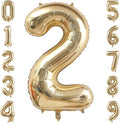 Champagne Gold 2 Balloon Number, 40 Inch Light Gold 2 Balloons Big Foil Mylar by BBPOOL
