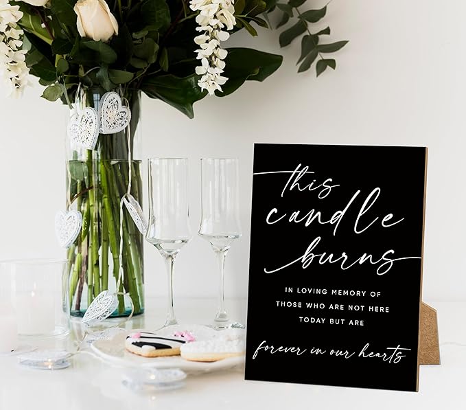 Funeral Sign, 8x11 Black Minimalist Style Loss of Loved One Memorial Sign, In Loving Memory Sign, Funeral Decorations, Wedding Table Decor, Memorial Gifts For Loss of Loved One, Bereavement Gifts -10