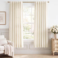 Ivory White Velvet Curtains for Nursery Back Tab, W52 x L72, Elegant Decor by StangH