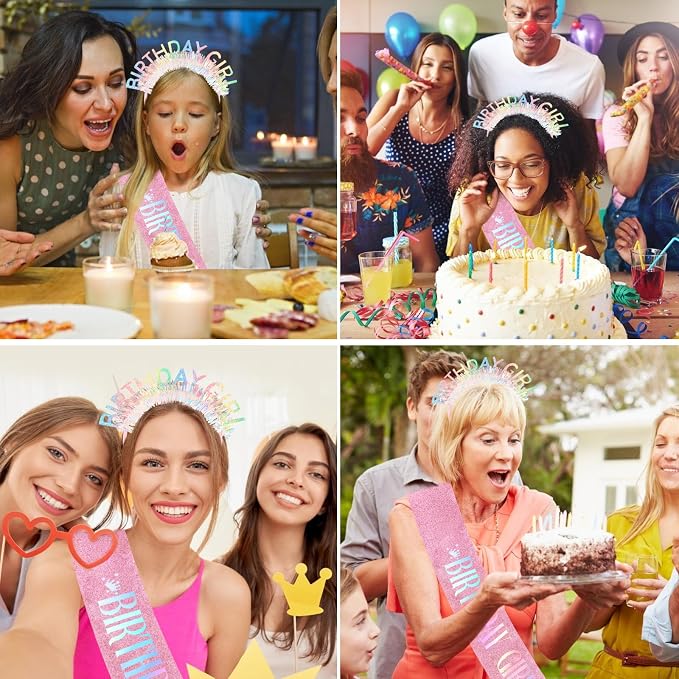 CIEHER Birthday Girl Headband Birthday Crown - Image 5