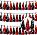 3P Black red Tassel Banner Garland Metallic Foil Fringe Banner Tinsel Tassels by FENGNIAN