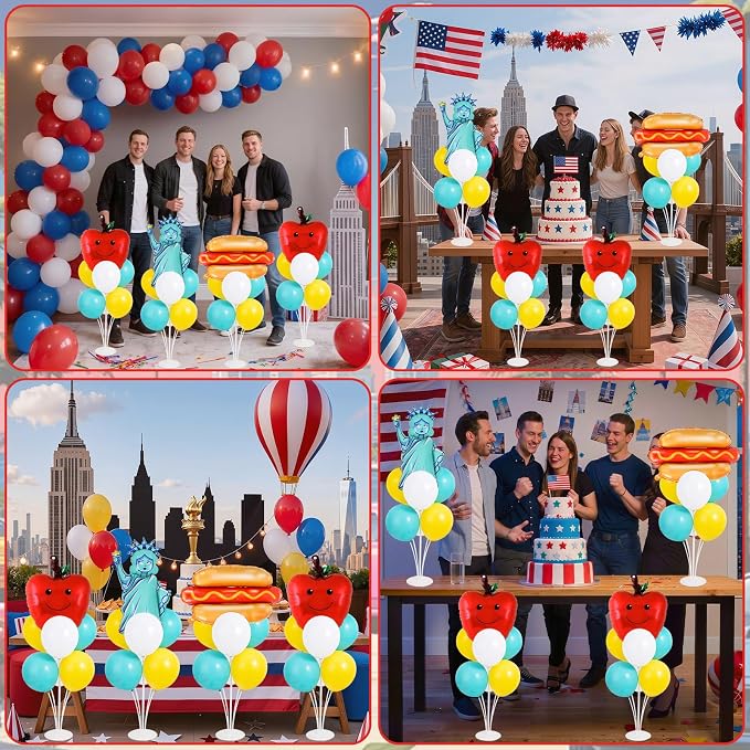 4 Sets New York Party Decorations Balloons Stand Kit - Image 6