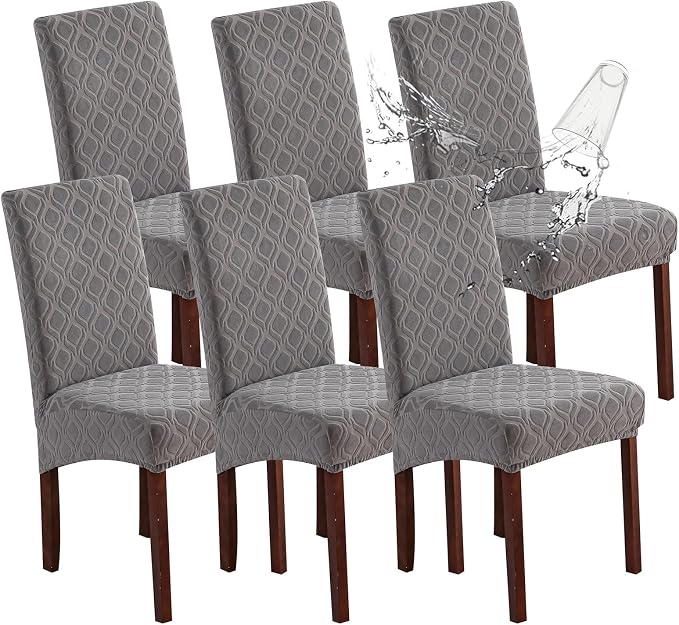 Waterproof Dining Room Chair Covers Set of 6 Slipcovers by Genina