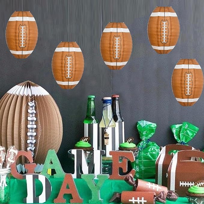 BEISHIDA 12 Inch Football Paper Lanterns 6 Packs Hanging Round Chinese Lantern - Image 6