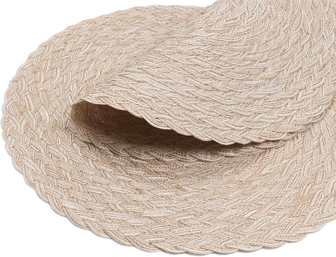 SHACOS Round Braided Placemats 15 inch Set of 4 Boho Woven Washable Kitchen - Image 4