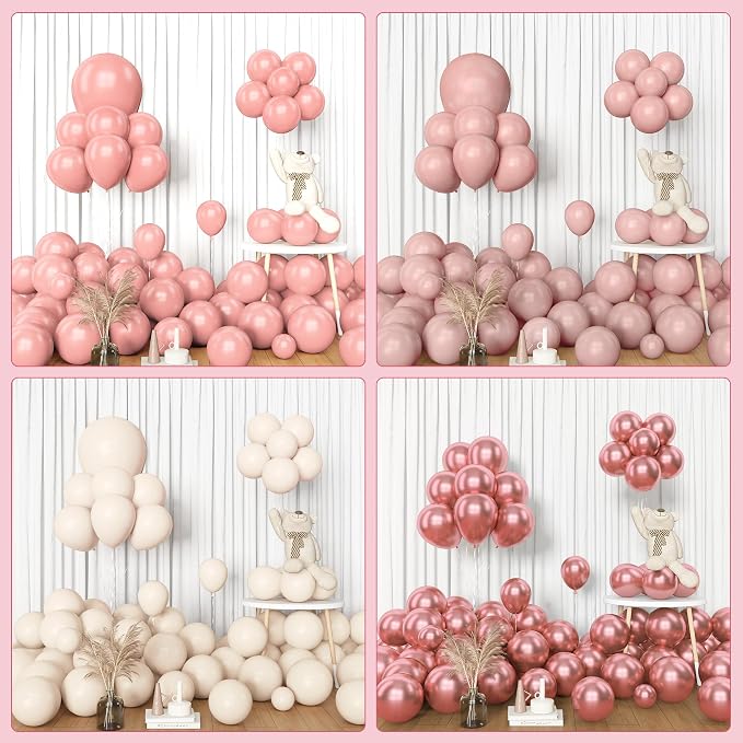 Amandir 153pcs Dusty Pink Balloon Garland Arch Kit Different Sizes | 18 12 10 5 - Image 7