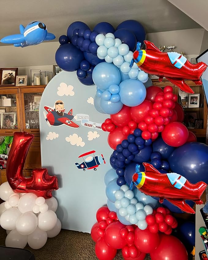 Airplane Birthday Party Decorations 142pcs Airplane Balloon Garland Arch Kit - Image 3