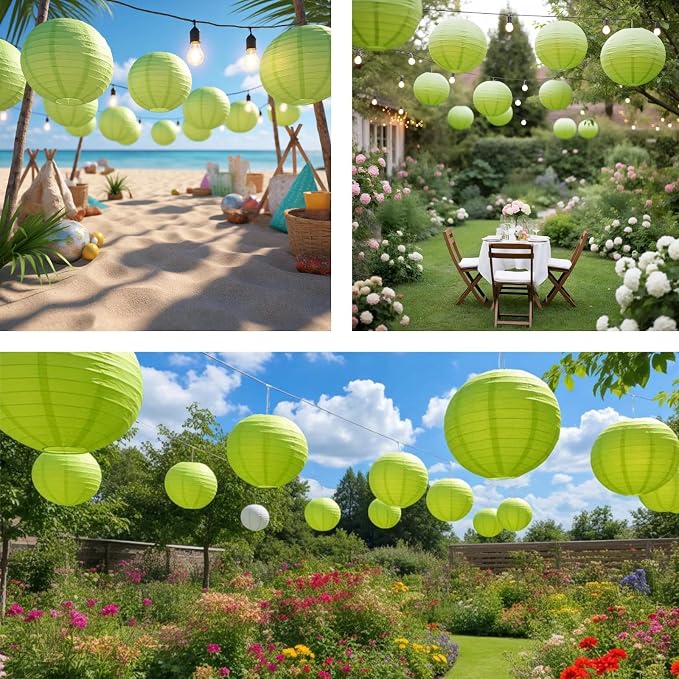 Green Chinese Paper Lanterns - Image 5