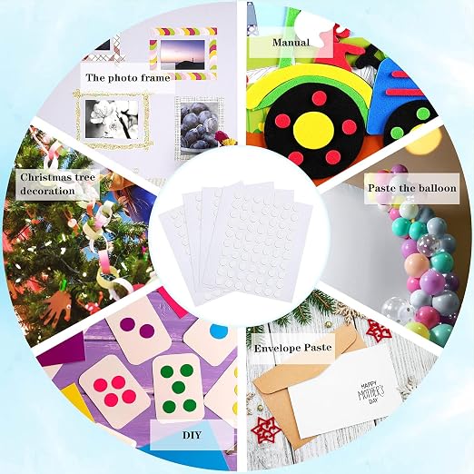JANYUN 560 Pcs Round Sticky Clear Dots Stickers, 6mm Putty Sticky Tack | Double - Image 7