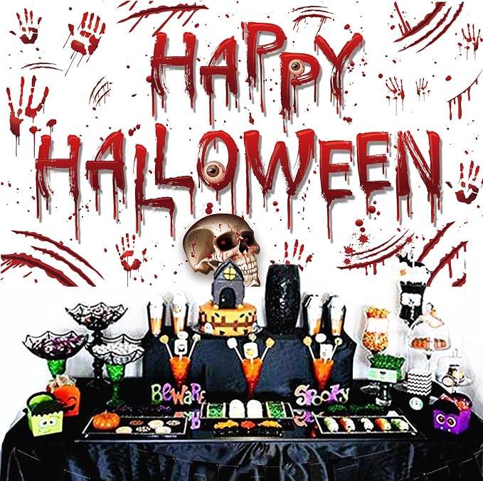 Red Happy Halloween Backdrop Banner Photography Background - Image 6