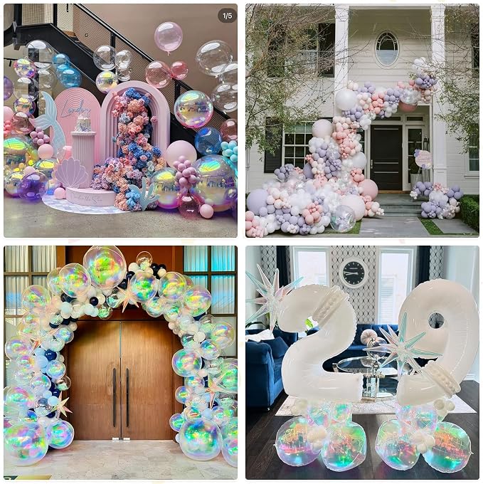 22 Inch Iridescent Balloons, 22 Inch Big Round Foil Balloon - Image 7