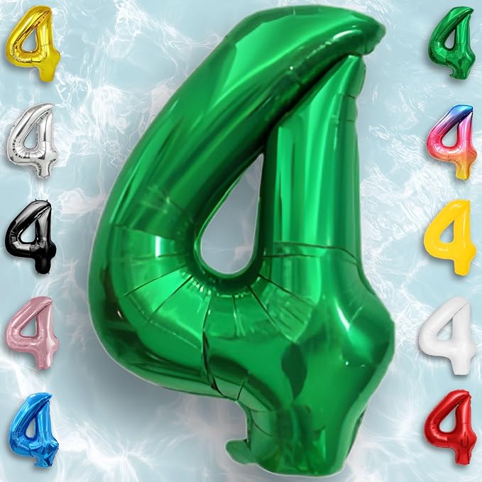 Green Number Balloon 4 Mylar Foil Balloons 16 inch - Image 5