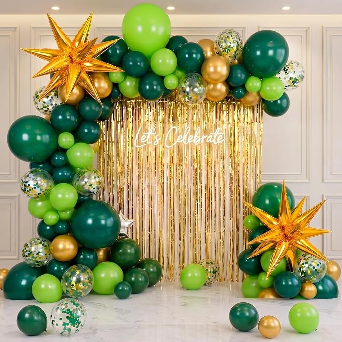 Capoda 148 Pcs Jungle Safari Garland Arch Kit Green and Gold Party Decoration by Capoda