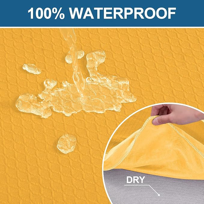 Smiry Waterproof Seat Covers for Dining Room Chairs, No Rear Covers | Stretch - Image 3