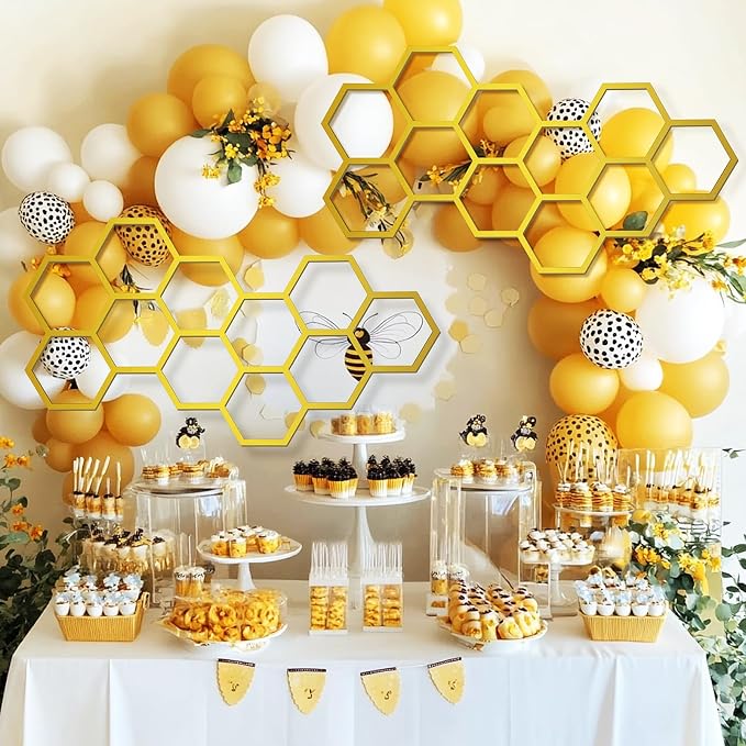 Silipull 2 Pcs 22 x 12 Inch Large Wood Honeycomb Decoration Honeycomb Wall - Image 3