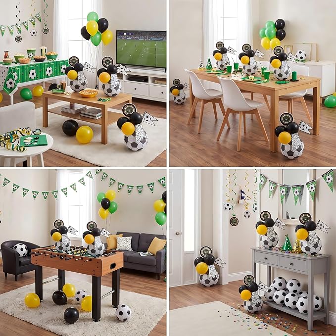 Sets of 6 Soccer Table Centerpiece Decorations 8 Inch Soccer Ball Paper - Image 5