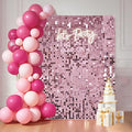 Ozikutech 24 Pcs Pink Shimmer Wall Backdrop Panels by Ozikutech