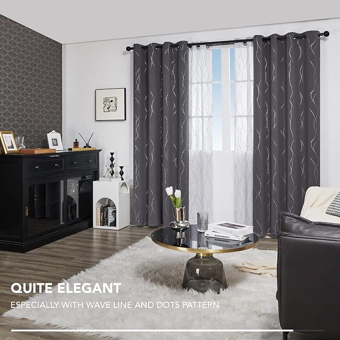 Deconovo Living Room Curtains 72 Inches Long, Thermal Insulated, Room Darkening - Image 6
