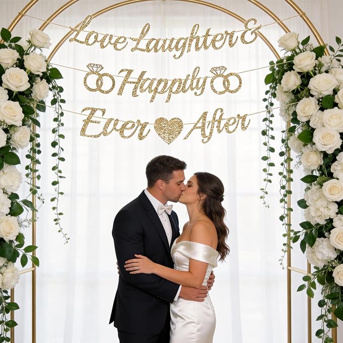 Alynta Pre-Strung Love Laughter & Happily Ever After Banner Bridal Shower | NO - Image 4