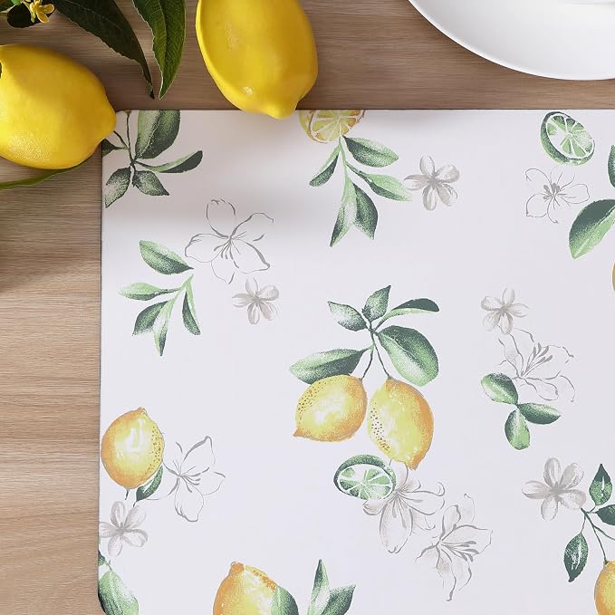 Laura Ashley Cork Placemats, 16 x 12-inch, Lemon Floral | Ideal - Image 6