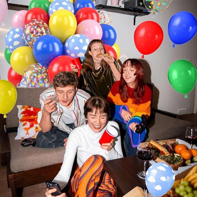 Red Yellow Blue Pink Balloons, for Birthday Baby Shower Colorful Theme Circus - Image 5