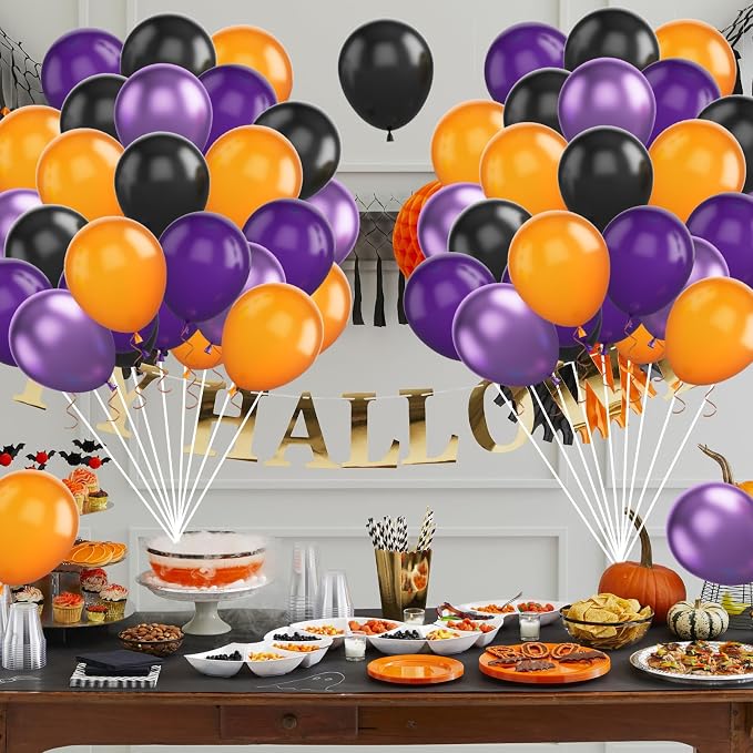 Halloween Balloons, Helium for Kids Halloween Spooky Pumpkin Birthday - Image 4