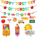 Happy First Day Of School Banner Decor, Pre-Strung First Day Of Schools Banner by Hincoogifts