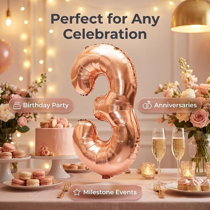 YPSelected 32 Inch Large Foil Helium Number Balloon Birthday Wedding Party 0-9 - Image 5