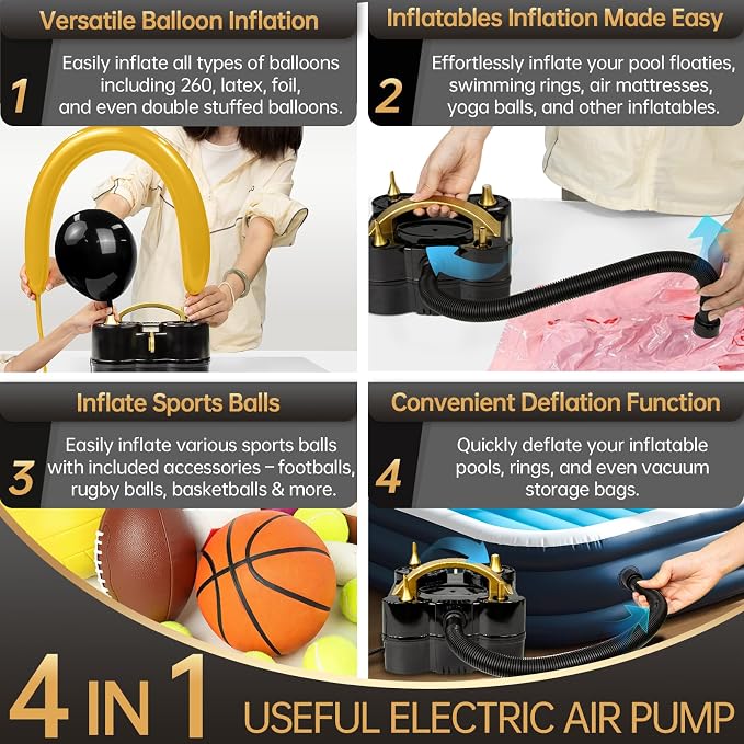 Air 3-in-1 Balloon Pump Electric Inflator Blower Machine | Dual-Balloon - Image 2