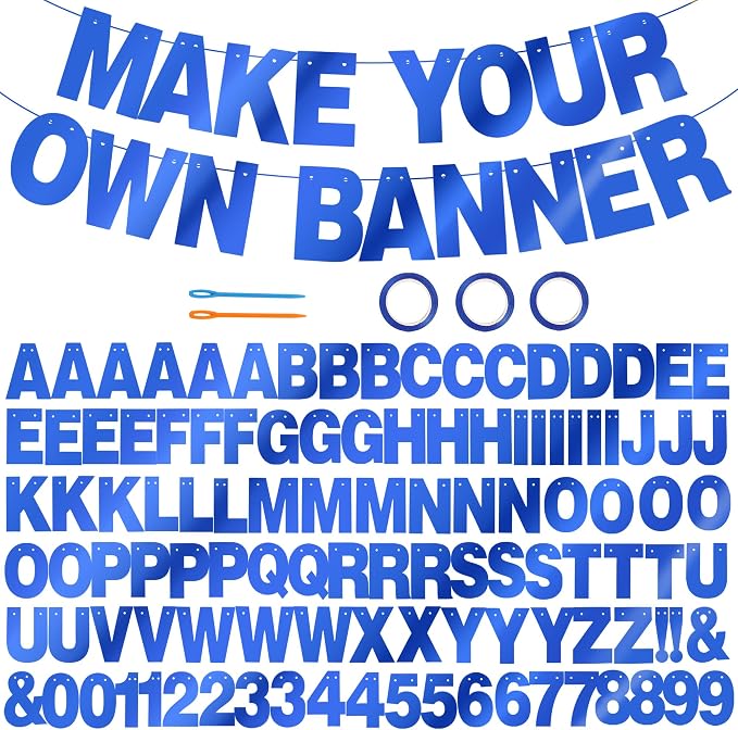 BEISHIDA Double-sided Blue 116PCS A-Z DIY Letter Custom Banner Party Decor | by Beishida