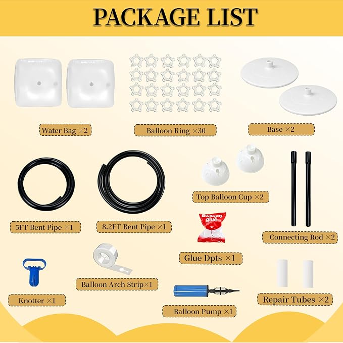 Balloon Arch Kit, Free Bending 8.2FT & 5FT Half Balloon Arch Stand | PVC Frame - Image 3