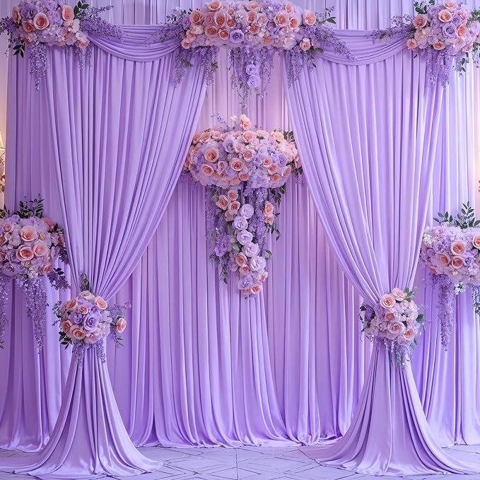 8 Panels Lavender Backdrop Curtains - Image 5