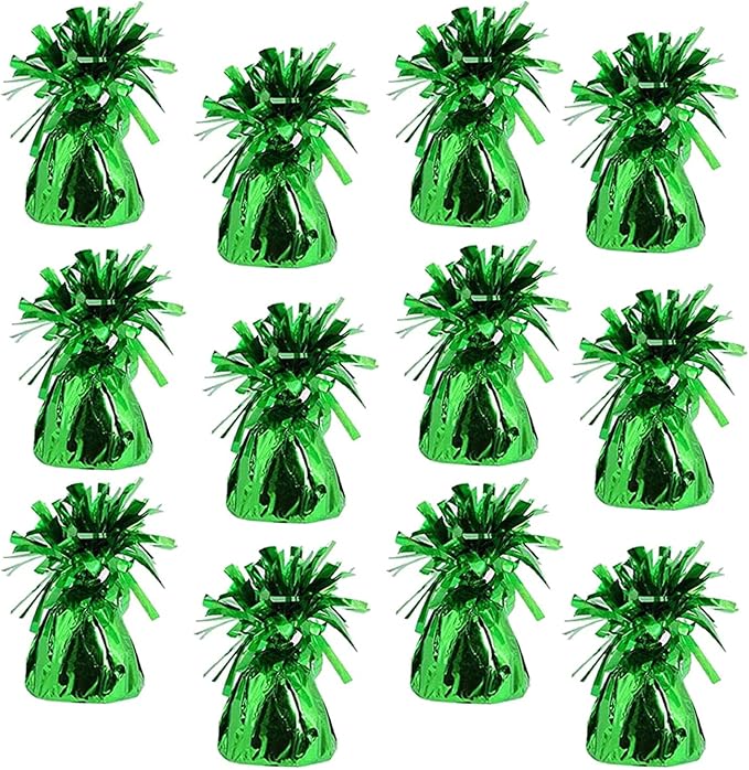 12-Count Green Metallic Balloon Weights, Birthday Party Favors, Novelty and Gag by TheDreidelCompany