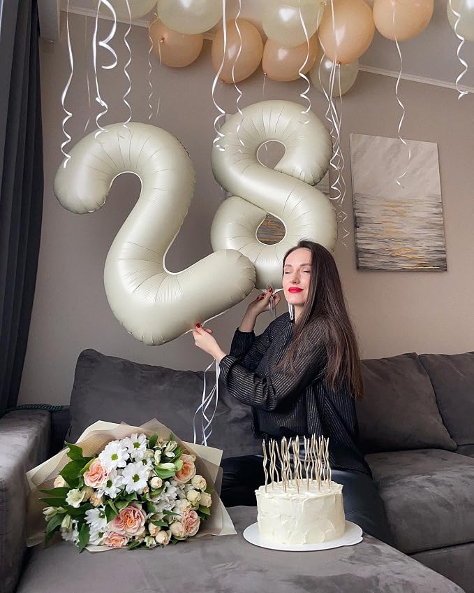 Cream Number 18 Balloon 40 Inch - Image 2