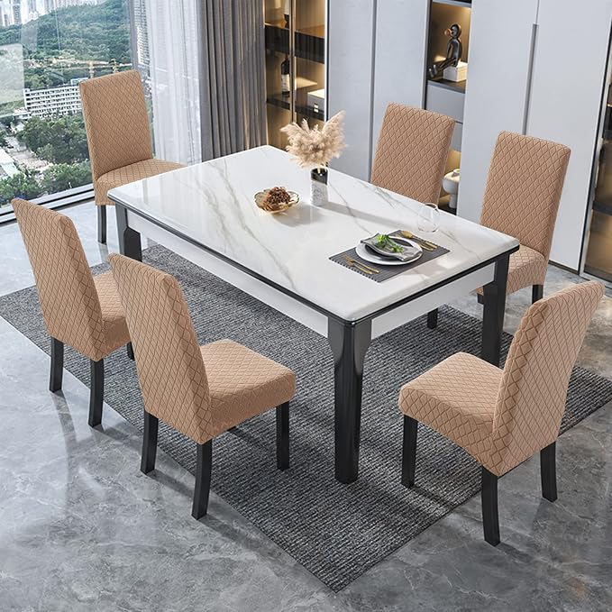 Waterproof Dining Room Chair Covers Set of 6 Slipcovers - Image 6