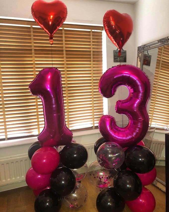 40 Inch Hot Pink 13 Number Balloons Giant Jumbo Huge 13 or 31 Foil Mylar Helium - Image 6