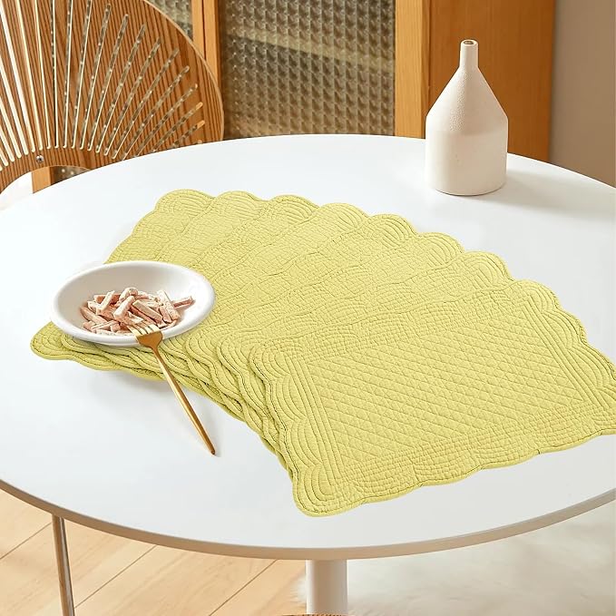 HOMBYS Quilted Placemats Set of 6 Washable-13x18 inches Rectangular Placemats - Image 8