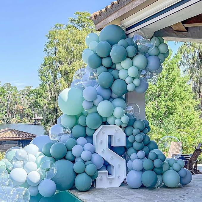 12 Inch Retro Mist Blue Balloons, Baby Shower, Graduate Party Decorations - Image 5