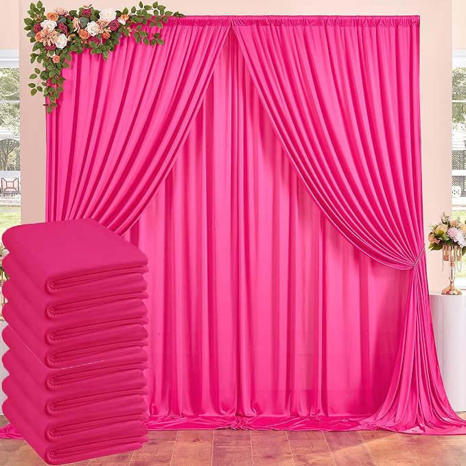 40ftx10ft Wrinkle Free Fuchsia Backdrop Curtains by ENJOYYOURPARTY