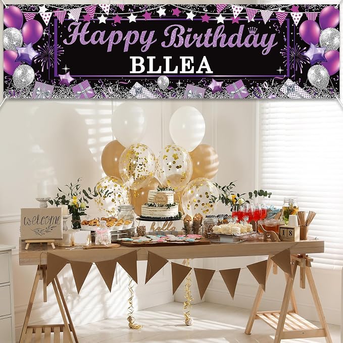 Lonfliness Personalized Birthday Banner Happy Birthday Party Decoration Custom - Image 7
