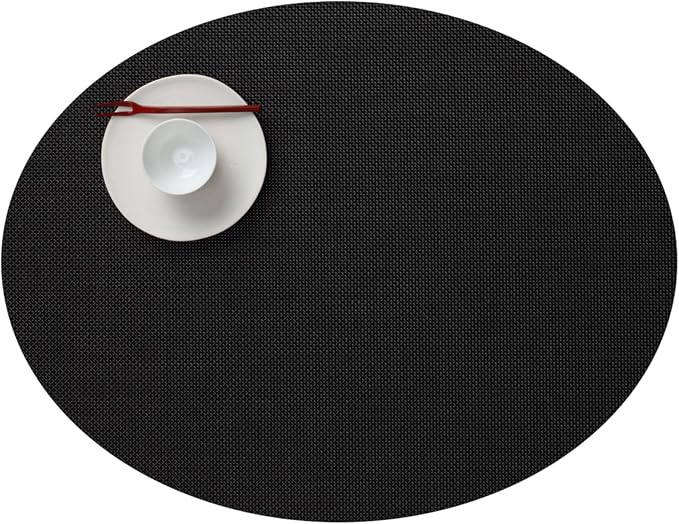 Chilewich Mini Basketweave Placemats, Woven Oval Placemats Set of 4 | Reusable by Chilewich