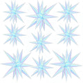 9Pcs Iridescent Star Balloons, Mylar Spike Balloon by Dagelar