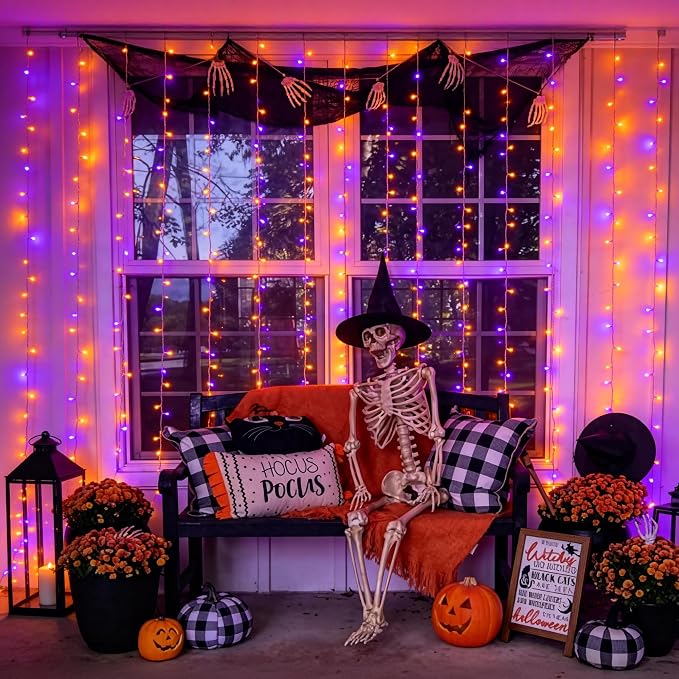 JMEXSUSS 200 LED USB Plug in Orange and Purple Halloween Lights | 6.5ft x 6.5ft - Image 4