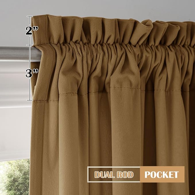 Beauoop Golden Brown Velvet Curtain - Image 8